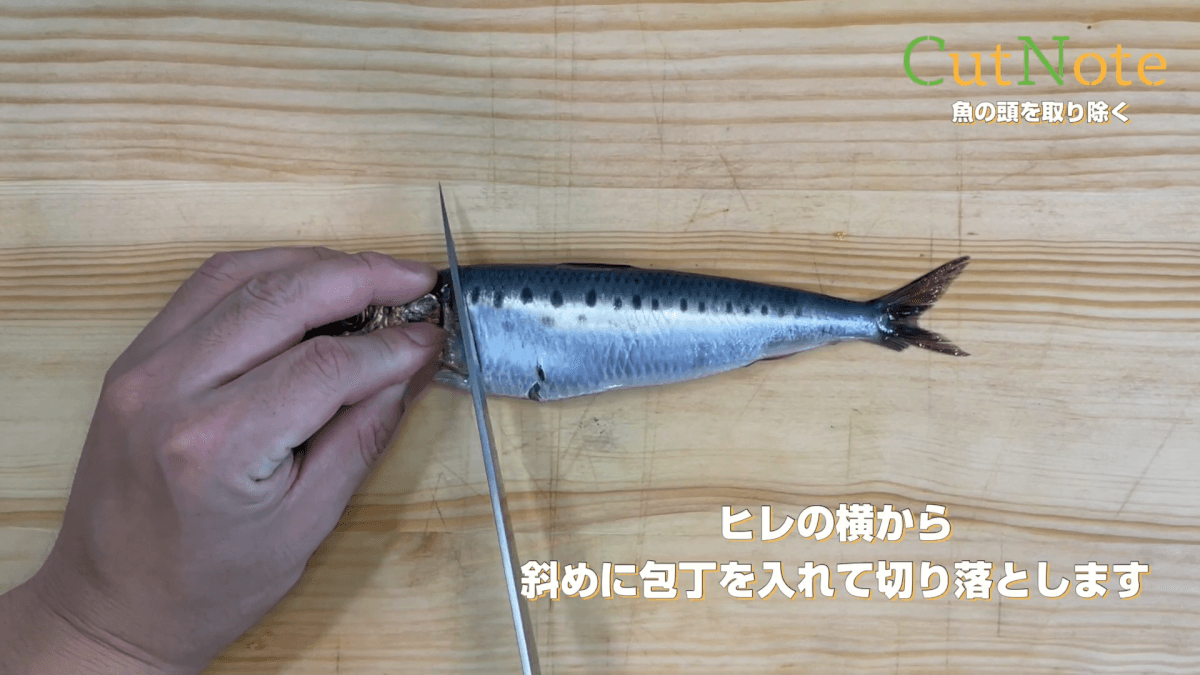 魚の頭を取り除く